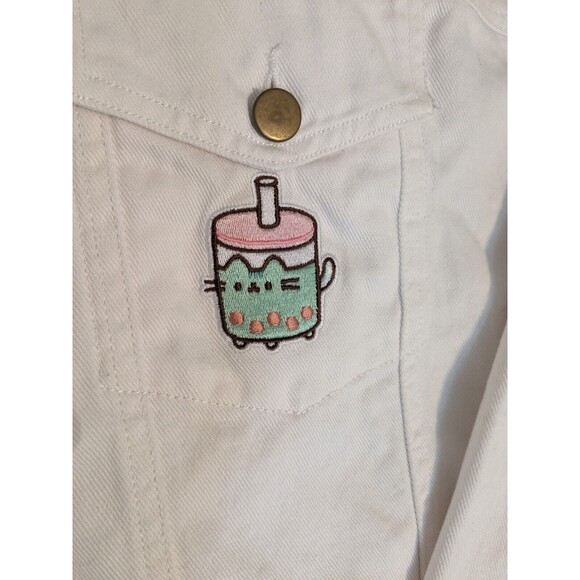 New Ladies Pusheen White Lightweight Jacket Size XL - Picture 2 of 6